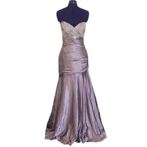 Joli Prom Lavender Purple Shiny Beaded Rhinestone Formal Maxi Dress